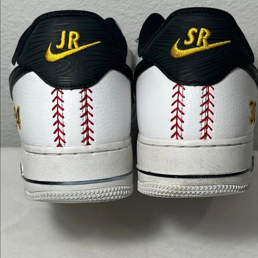 Nike Air Force 1 White and Black with Gold Accents